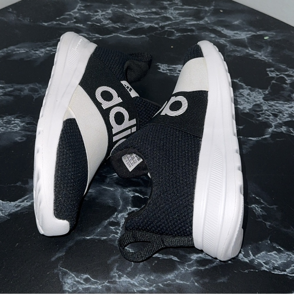 ADIDAS SLIP-ON SNEAKERS LITE RACER ADAPT 6.0 SHOES KIDS Sz 10.5 Black White NEW - Picture 10 of 10